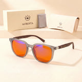 Ash Blue Light Blocking Glasses — Frosted Grey Square, Orange Lens for Night Screens & Gaming