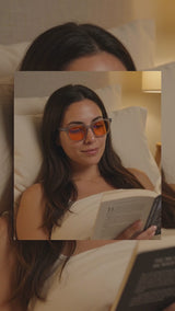 Ash Blue Light Blocking Glasses — Frosted Grey Square, Orange Lens for Night Screens & Gaming